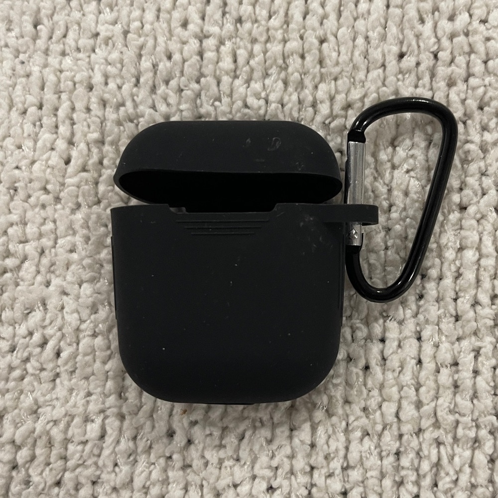 Case for Apple AirPods - Black with keychain clip